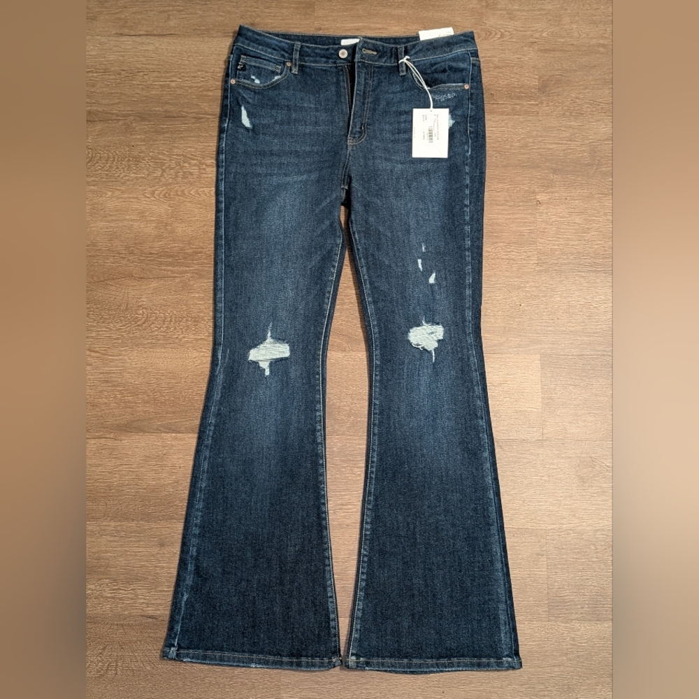 Kancan Low Rise Distressed Medium Wash Jeans "The Casandra"